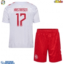 Denmark Victor Kristiansen #17 Replica Away Minikit Euro 2024 Short Sleeve (+ pants)